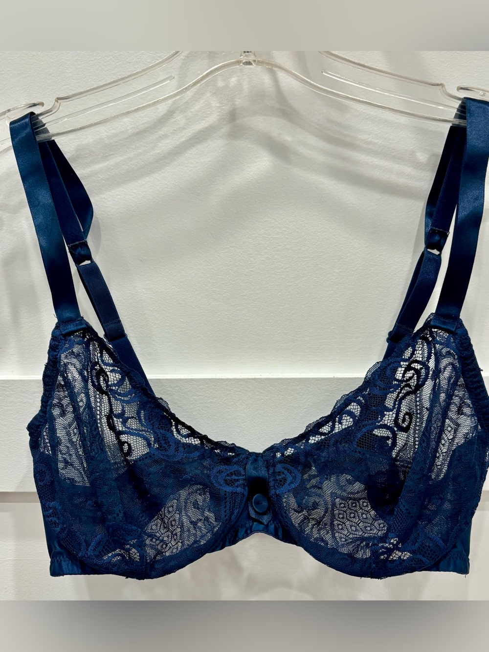 La Perla Studio Room Service Dark Blue Lace Underwire Bra
